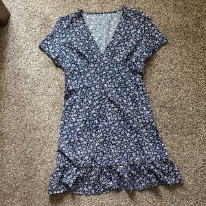 Navy Floral Mini Dress